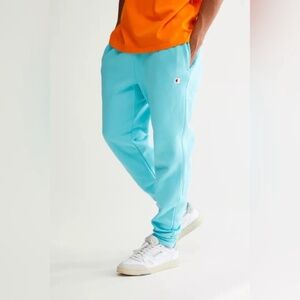 Champion Reverse Weave Joggers Aqua Blue Durable Heavyweight Fleece Streetwear